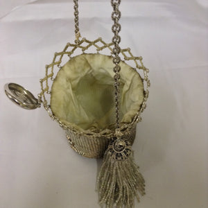 Silver mesh Whiting and Davis vintage purse. Collectible and wearable. Don't worry, your escort can carry your cell phone!  Dimensions - Height 4 1/2"; Width 3";  Handle 21"