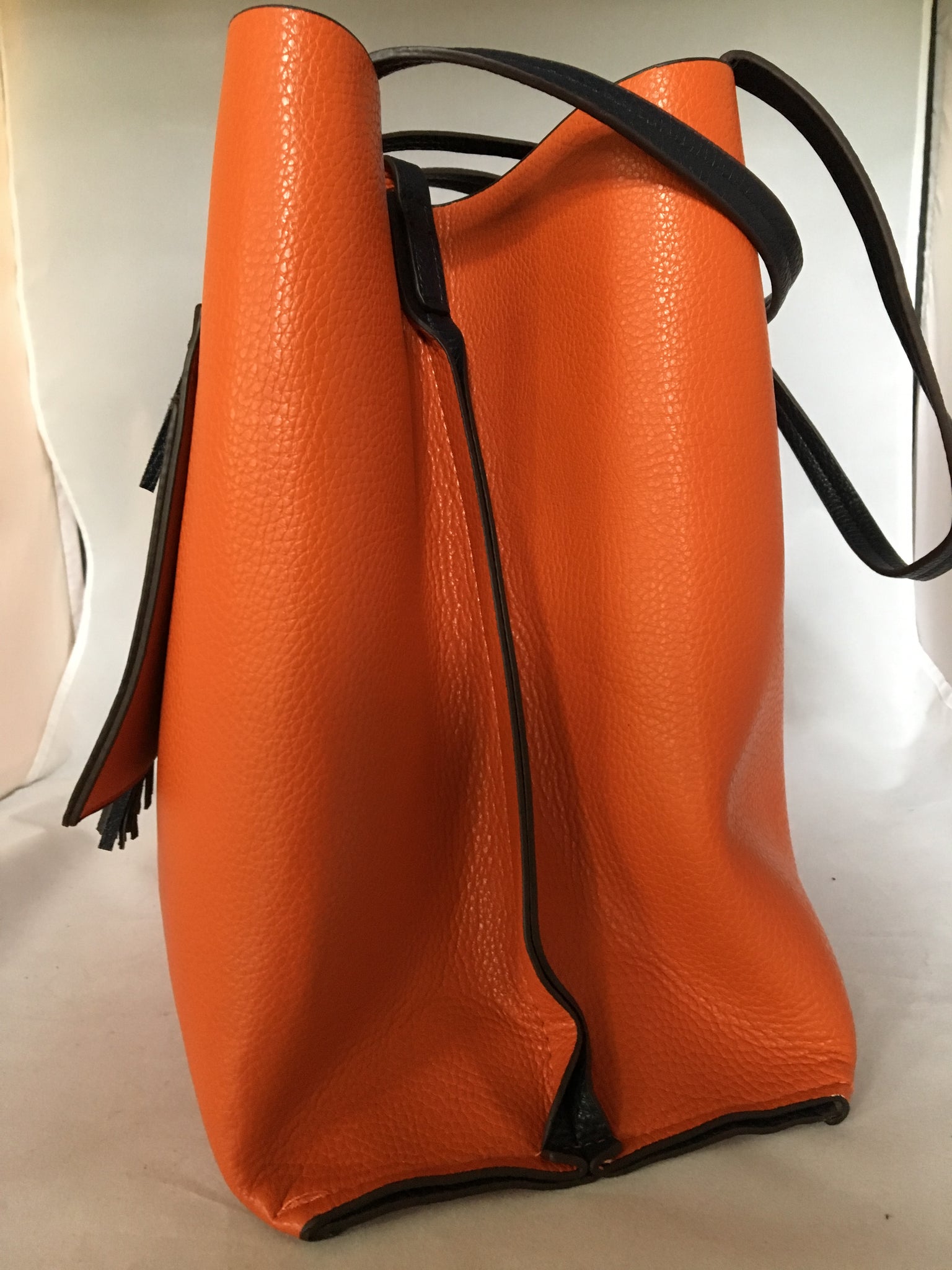 Navy/ Pumpkin Campaign Bag With Matching Clutch